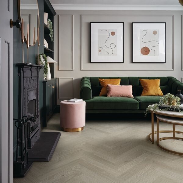 Karndean Art Select Herringbone Dove Artisan Oak 